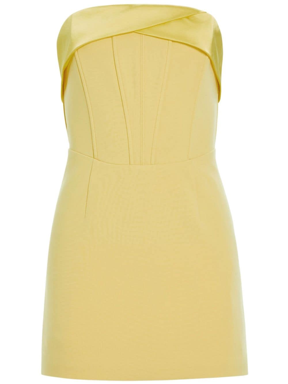 Shop Retroféte Lydia Strapless Minidress In Yellow