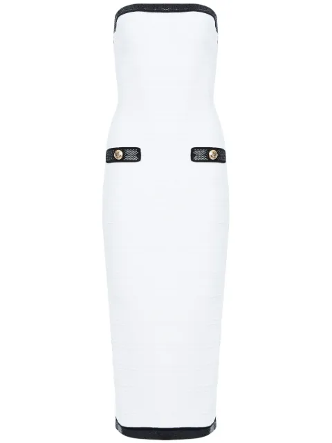 Retrofete Jenn ribbed strapless dress