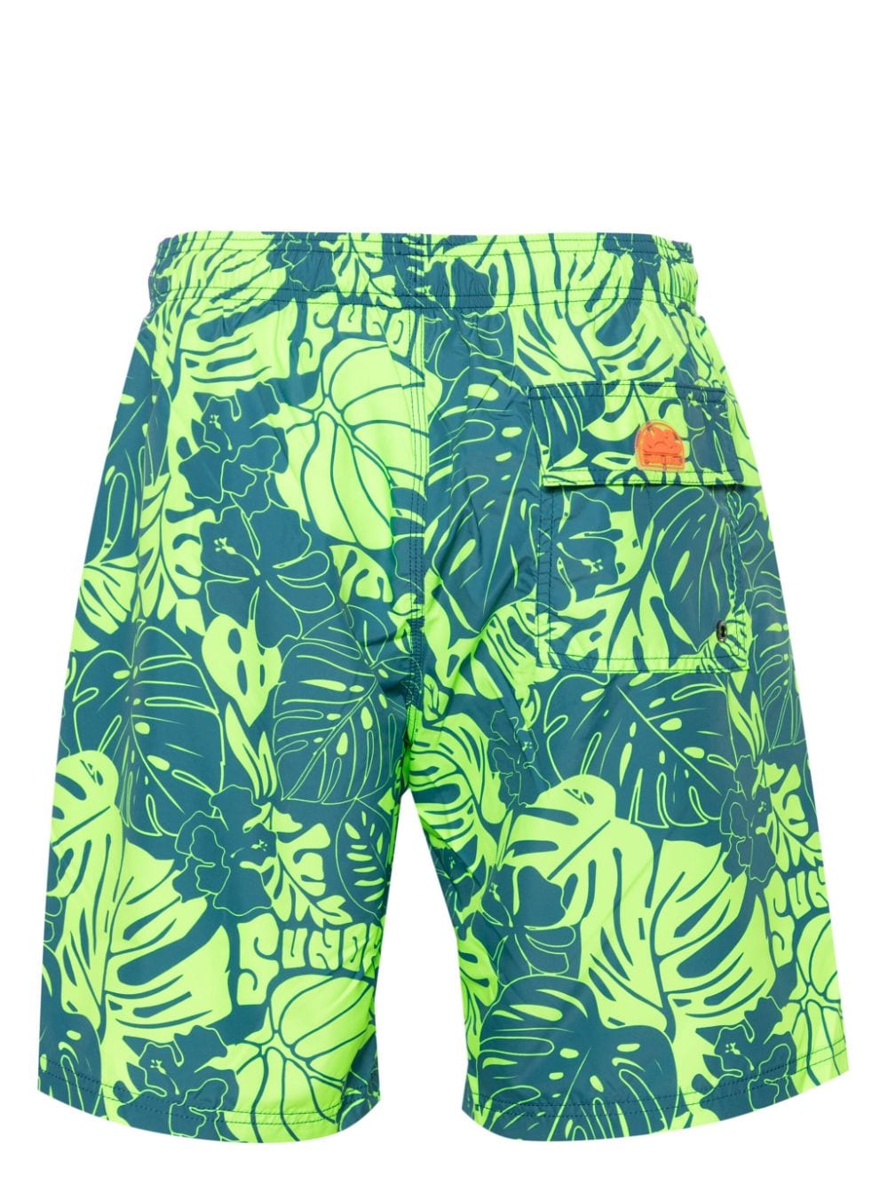 Shop Sundek Hibiscus-print Swim Shorts In Green