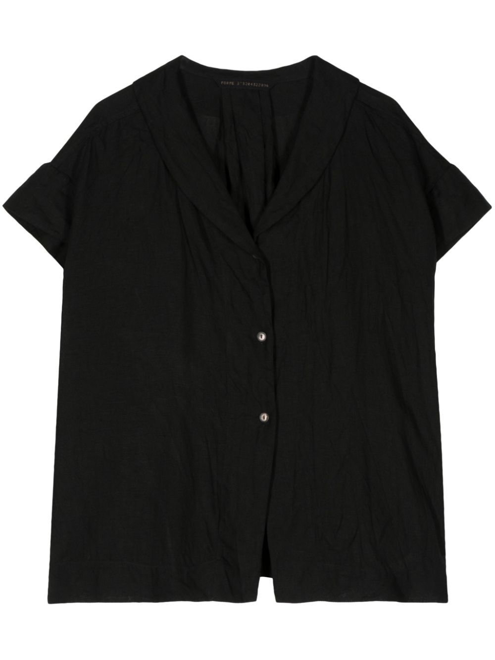 Forme D'expression Shawl-collar Linen Shirt In Black
