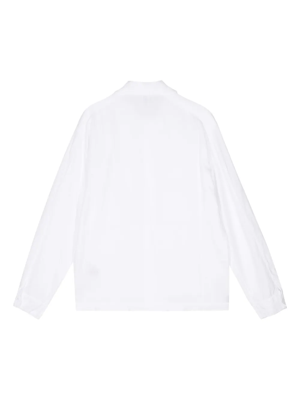 Shop Transit Long-sleeve Cotton-linen Blend Shirt In White