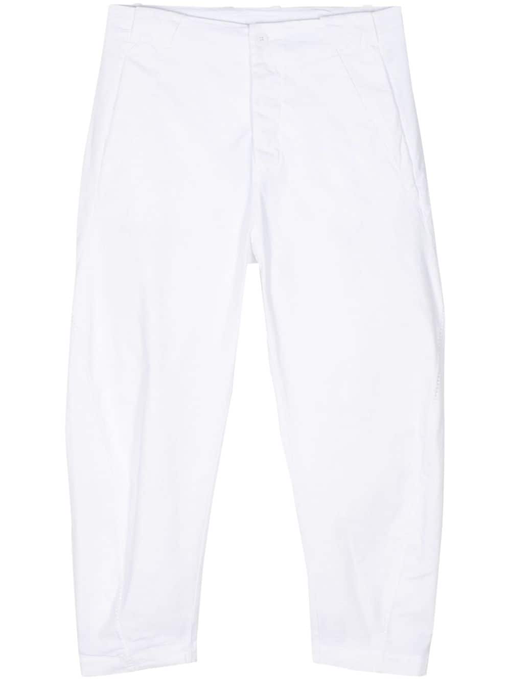 Transit Concealed-fastening Cotton-blend Trousers In White