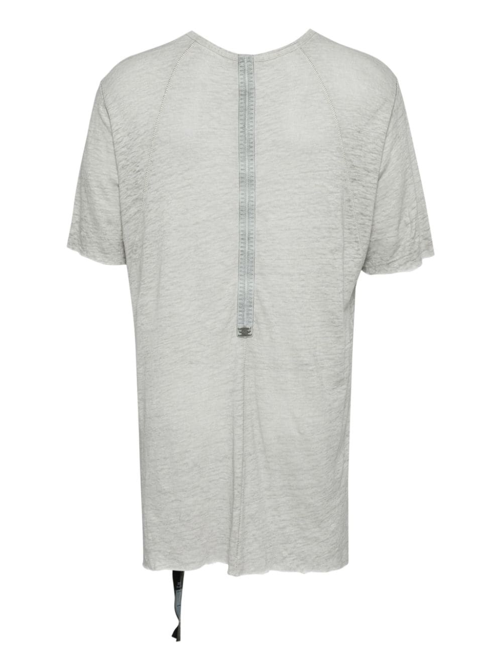 Shop Isaac Sellam Experience Leather-strap Linen T-shirt In Grey