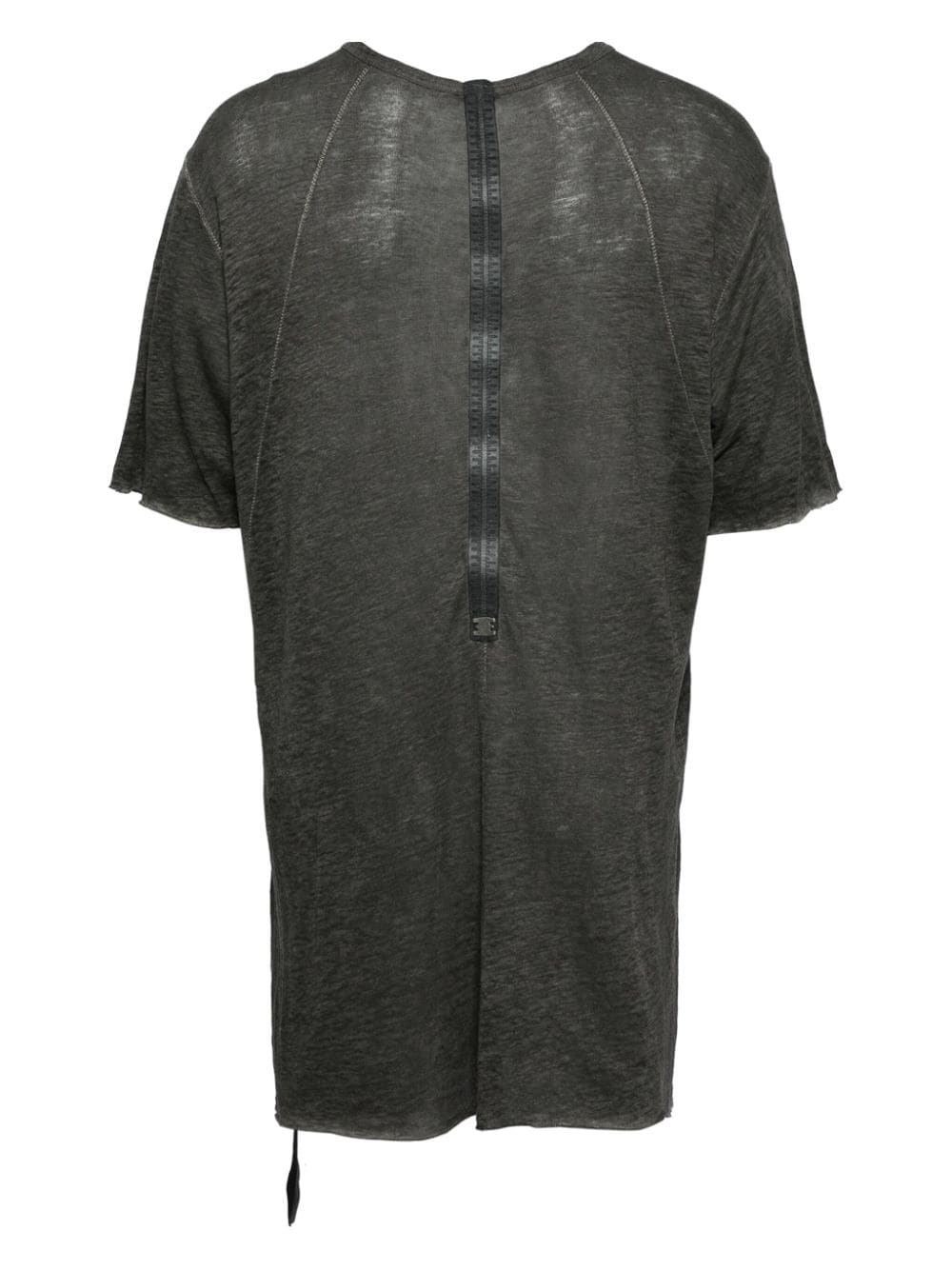 Shop Isaac Sellam Experience Zip-detailing Linen T-shirt In Grau