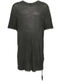 Isaac Sellam Experience zip-detailing linen T-shirt - Grey