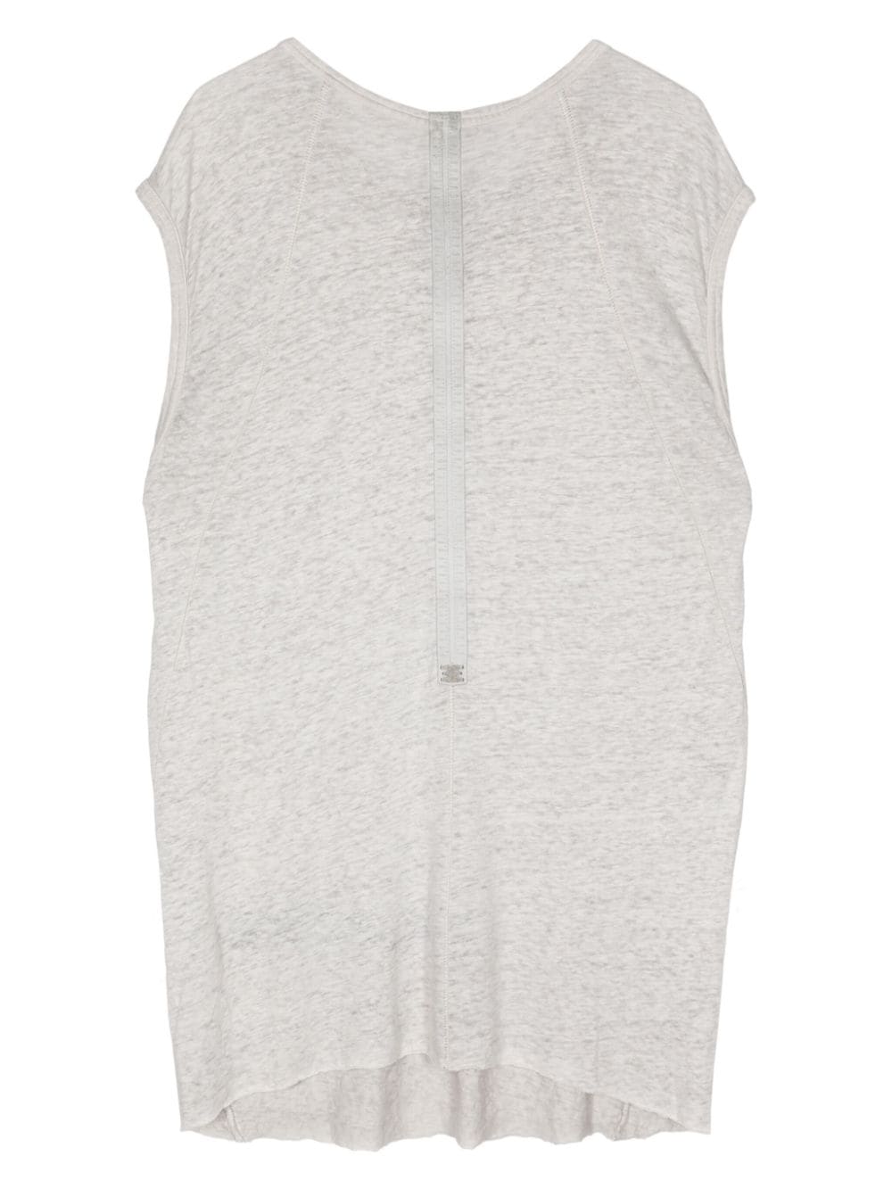 Shop Isaac Sellam Experience Sleeveless Linen Top In Grey