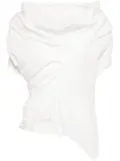 Marc Le Bihan draped asymmetric cotton blouse - White