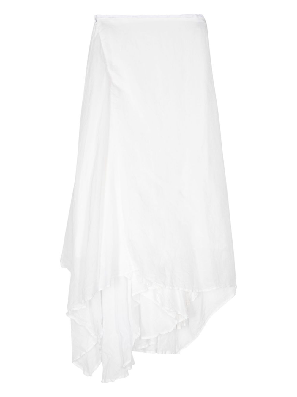 Shop Marc Le Bihan Asymmetric Ramie Midi Skirt In White