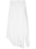 Marc Le Bihan asymmetric ramie midi skirt - White