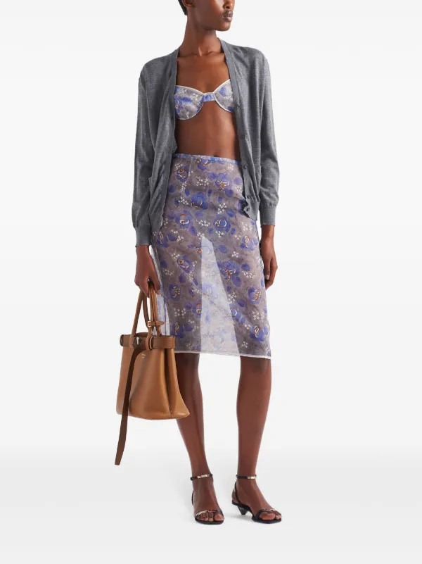 【プラダ・PRADA】Floral print bralette top PRADA Floral print bralette top P928M_148M_F0322_S_OOO