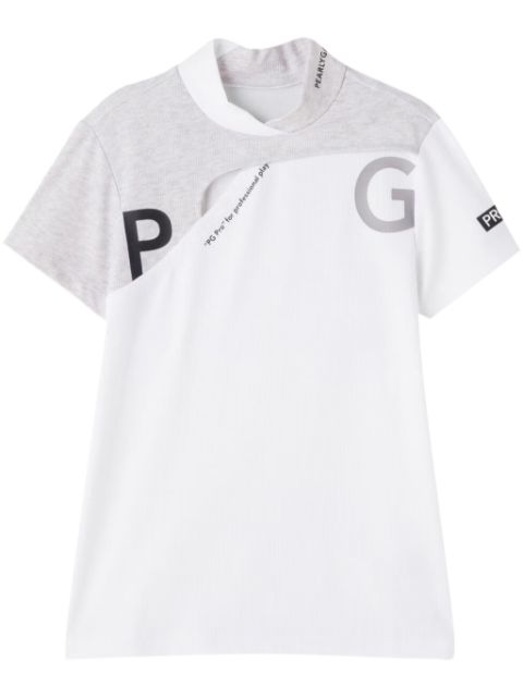 PEARLY GATES Geripptes T-Shirt mit Logo-Print