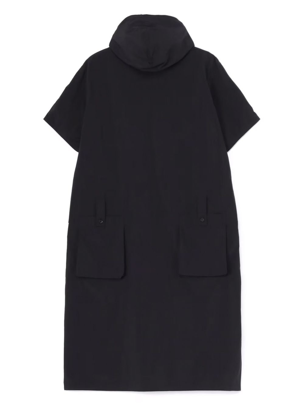 Shop Yohji Yamamoto Cotton Hooded Midi Dress In Black