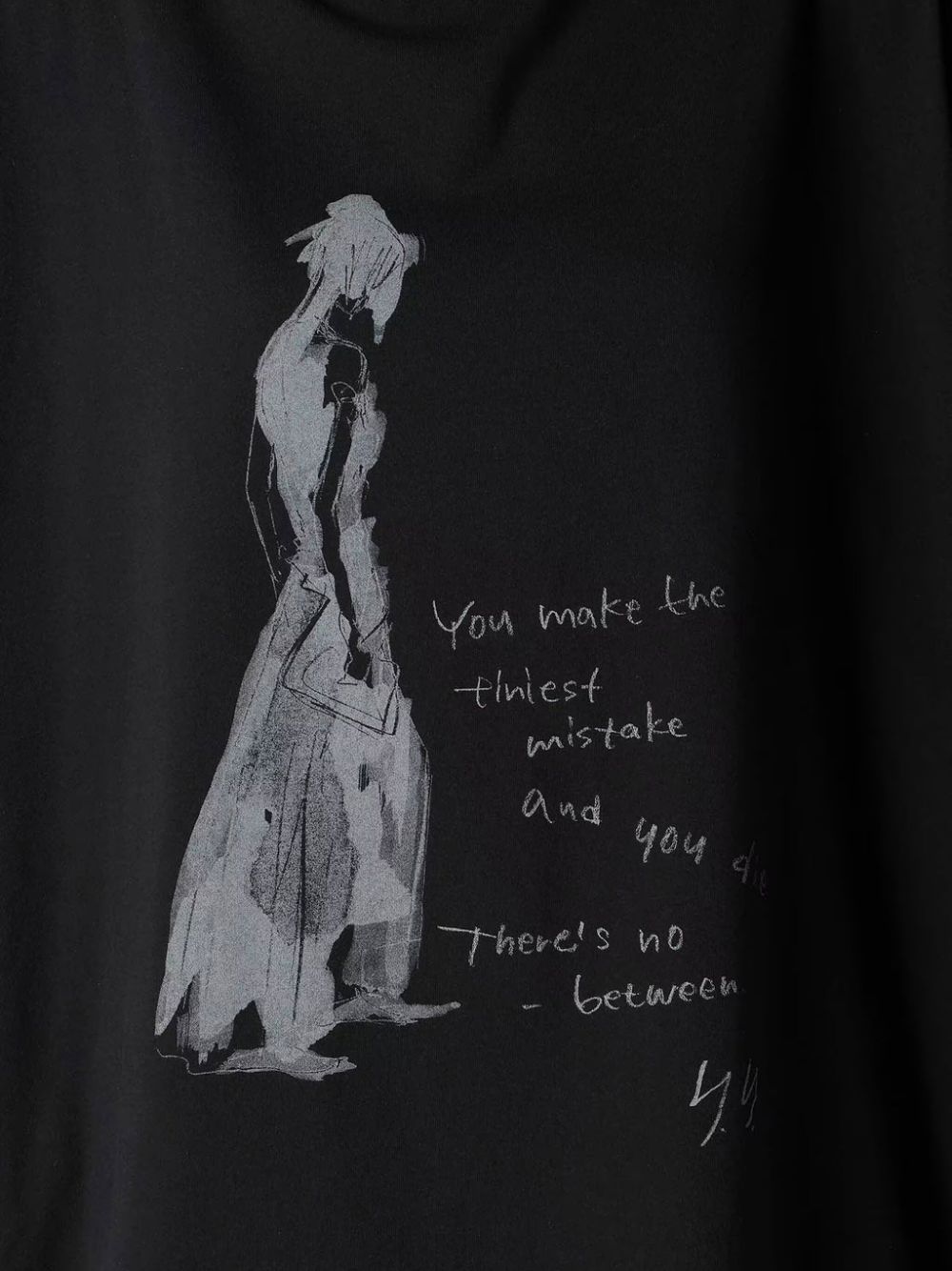 Yohji Yamamoto graphic-print cotton T-shirt Zwart