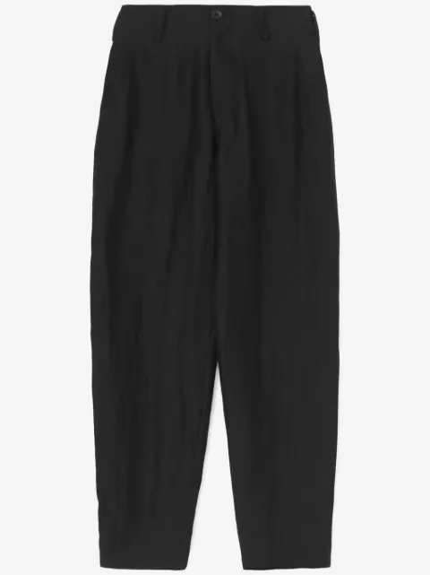 Yohji Yamamoto crease-effect tapered trousers 