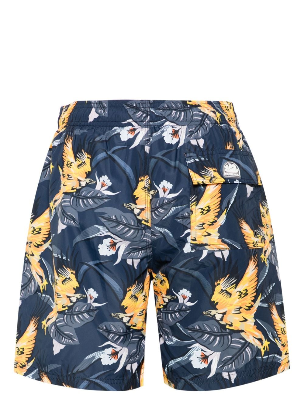 Shop Sundek Eagle-print Swim Shorts In Blue