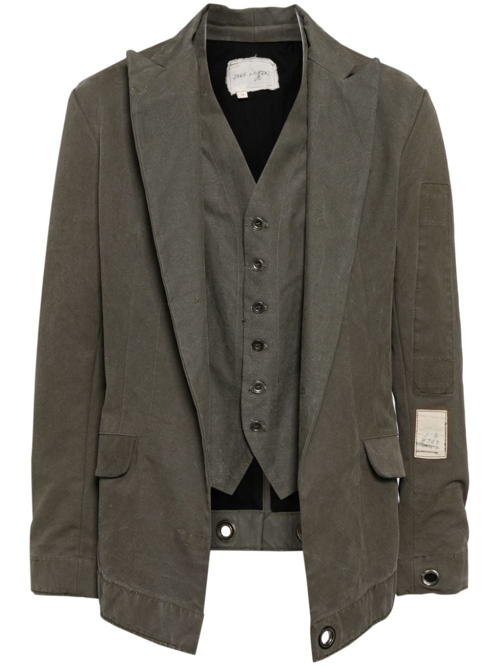 Greg Lauren Long-sleeved Cotton Jacket In Grey