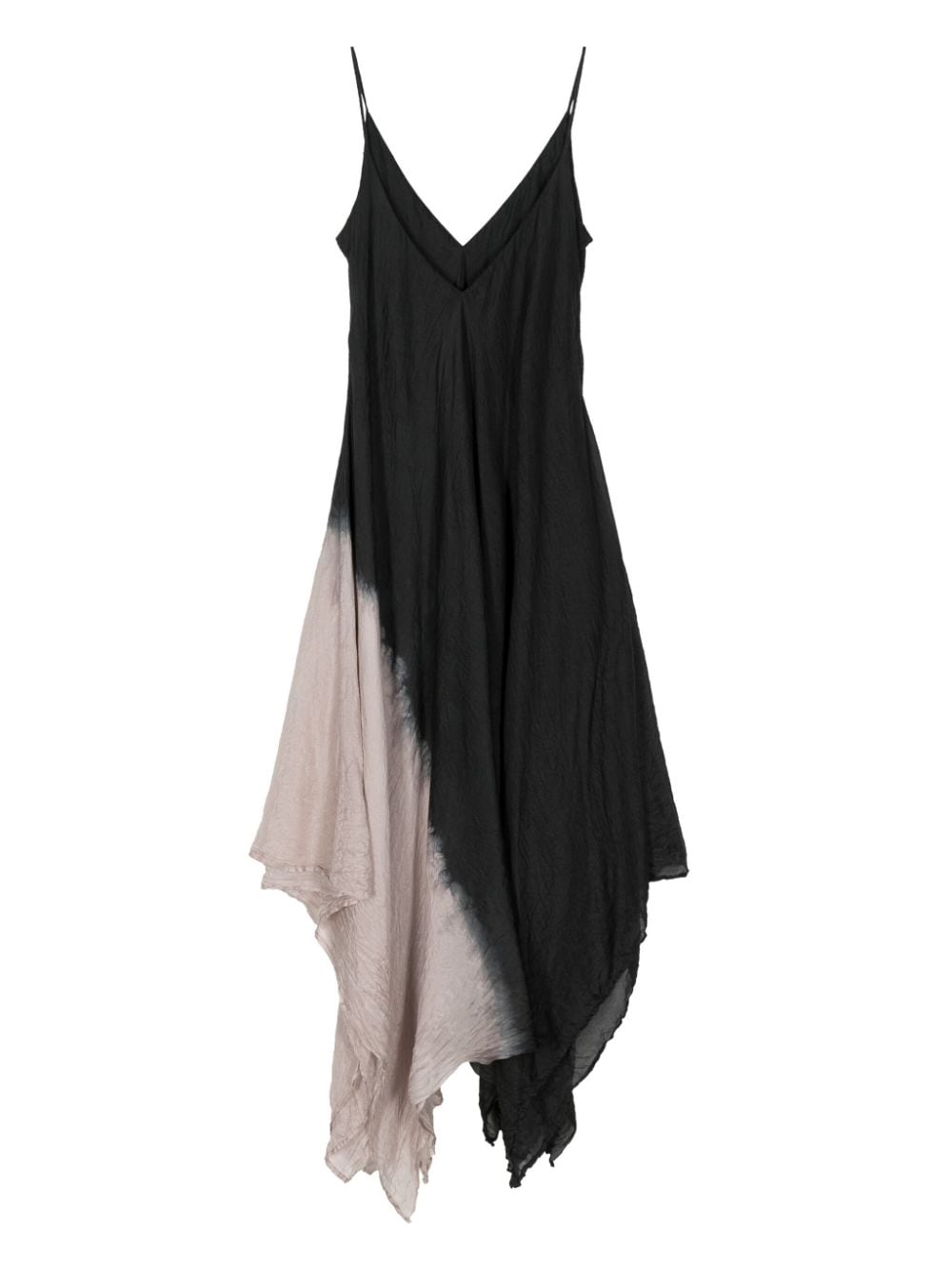 Shop Marc Le Bihan Dyed-effect Asymmetric Dress In Black