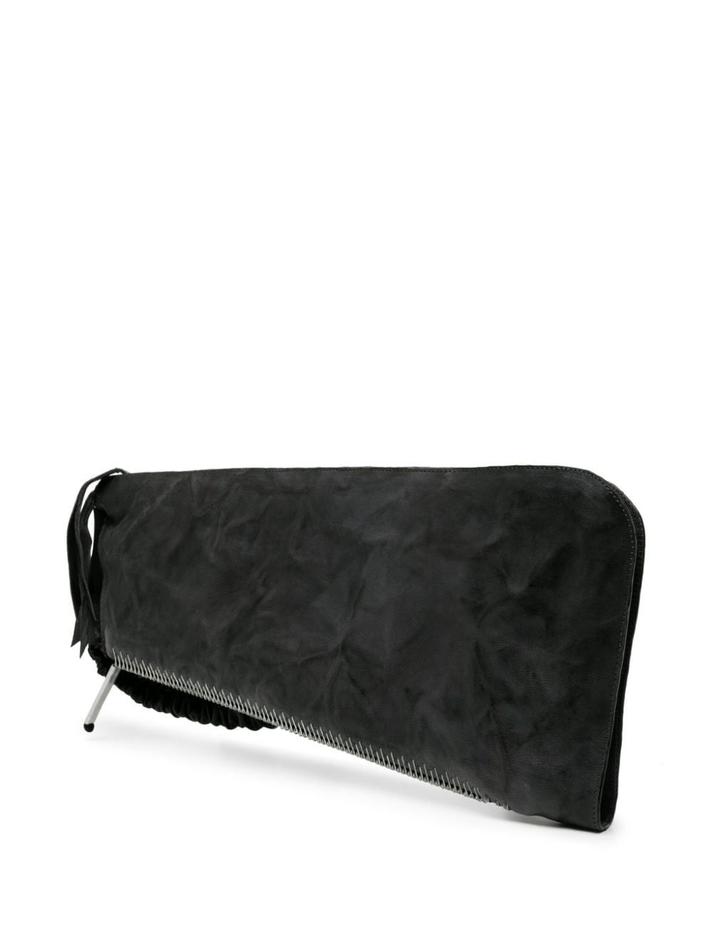 Shop Isaac Sellam Experience Asymmetric Leather Clutch Bag In Grey