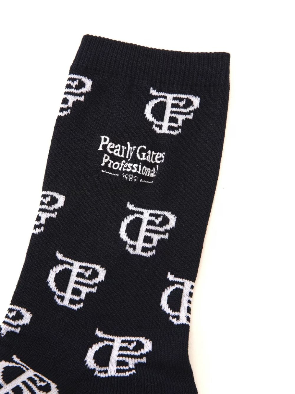 PEARLY GATES PG Pro intarsia-knit cotton socks - Zwart