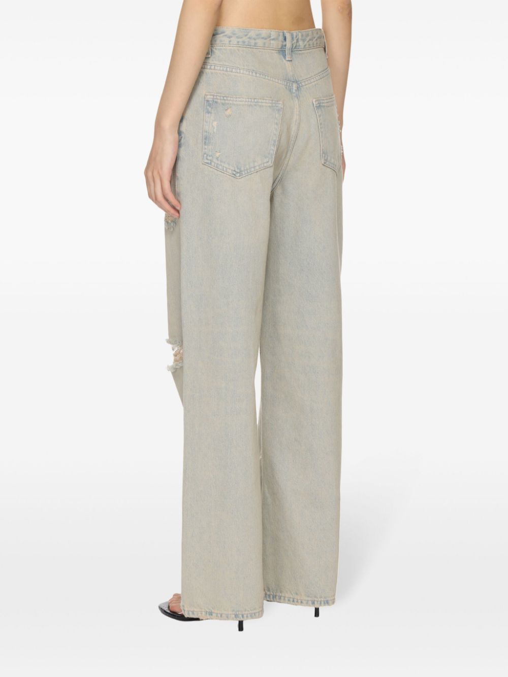 Shop Samsoe & Samsoe Shelly Cotton Wide-leg Jeans In 灰色