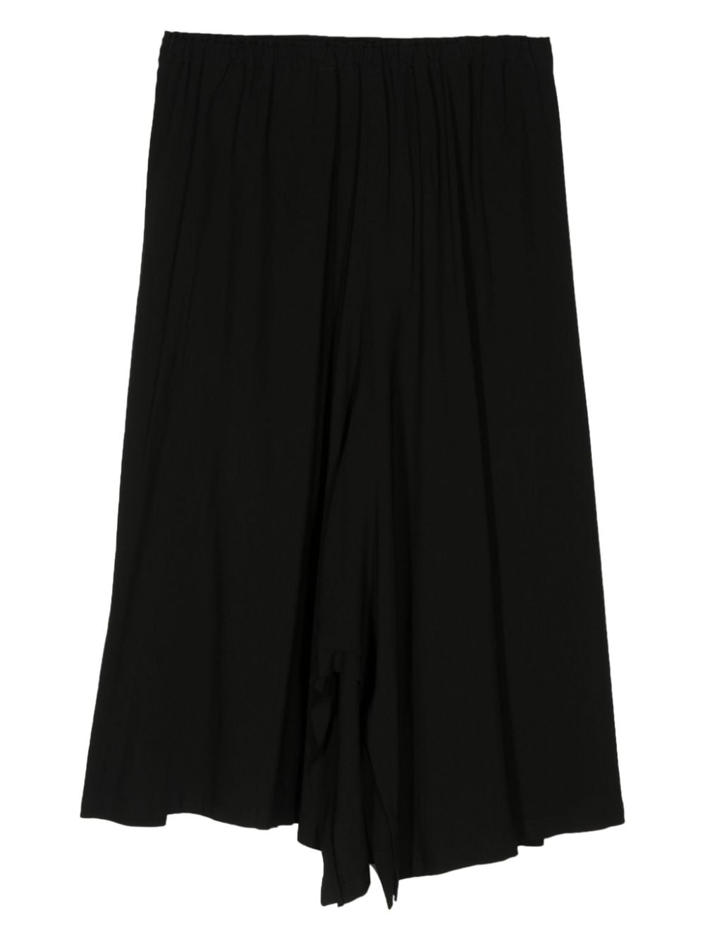 Shop Yohji Yamamoto Pleated Asymmetric Skirt In 黑色