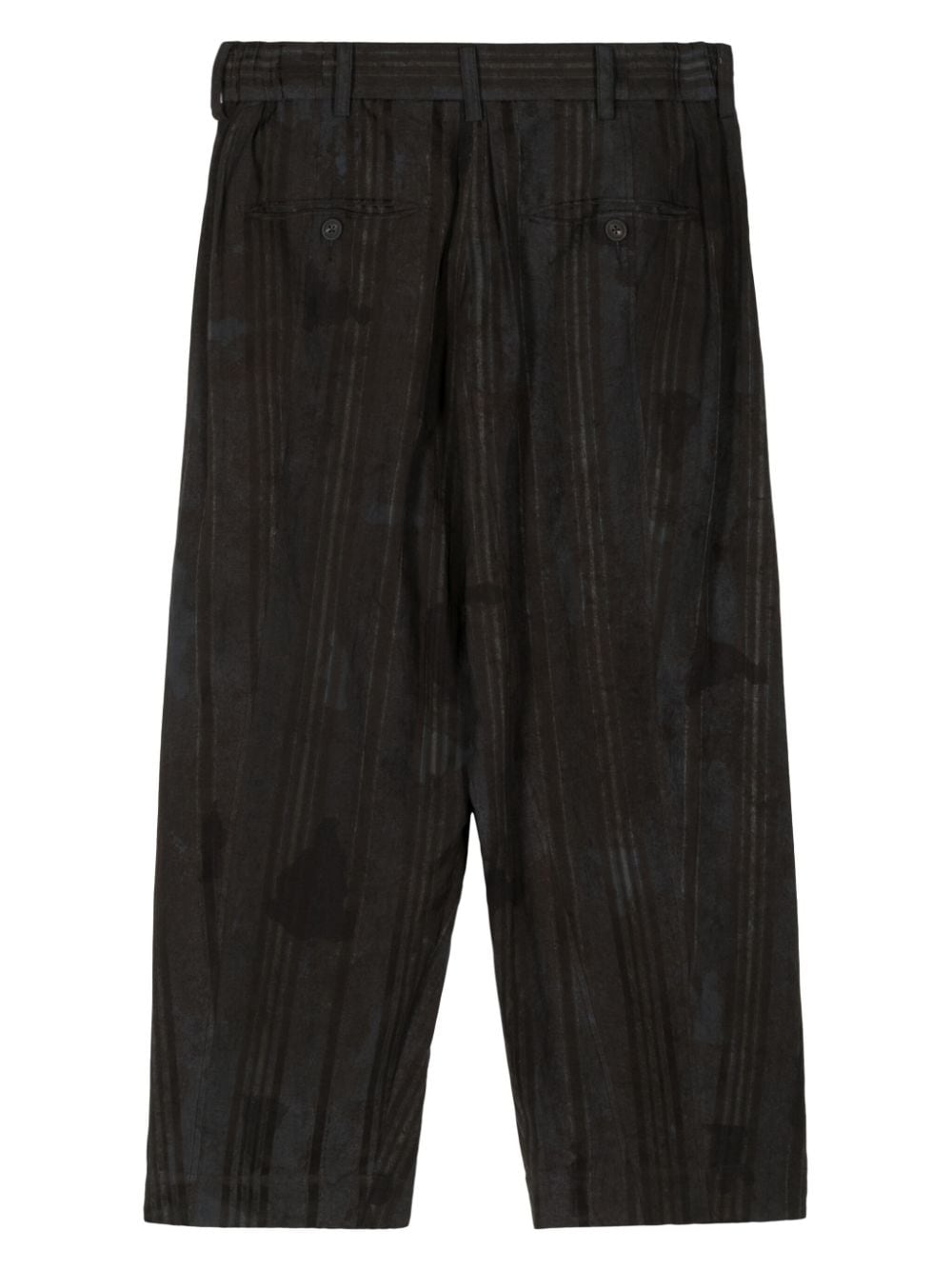 Shop Ziggy Chen Striped Loose Fit Trousers In Black