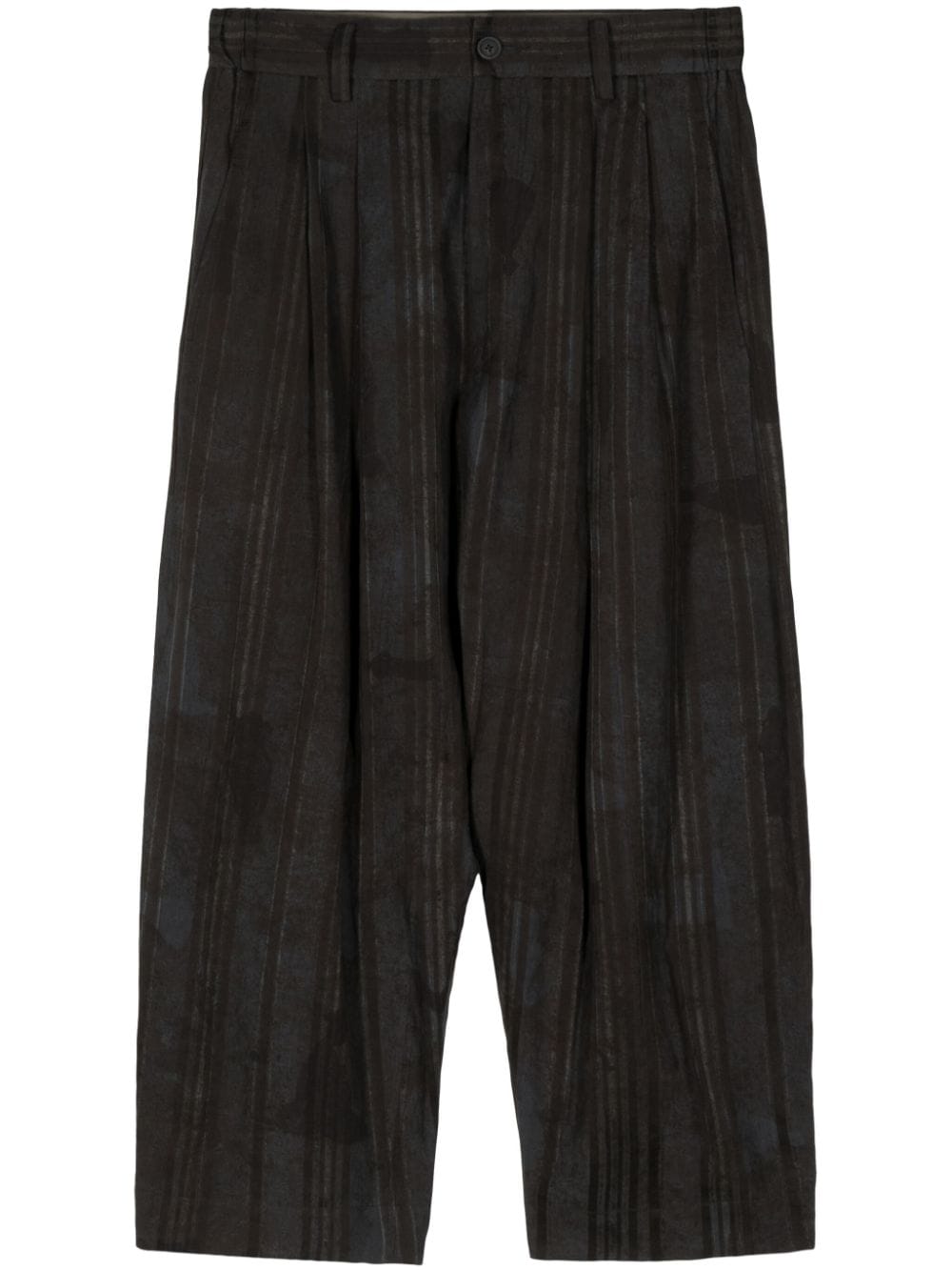 Ziggy Chen Striped Loose Fit Trousers In Black