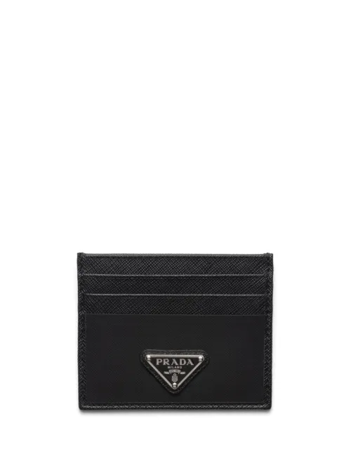 Portefeuille en cuir à plaque logo - Prada - Modalova