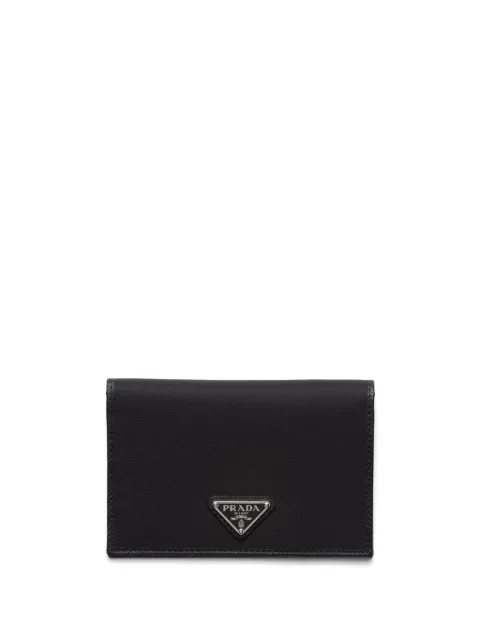 Prada Re-Nylon enamel-triangle logo wallet 