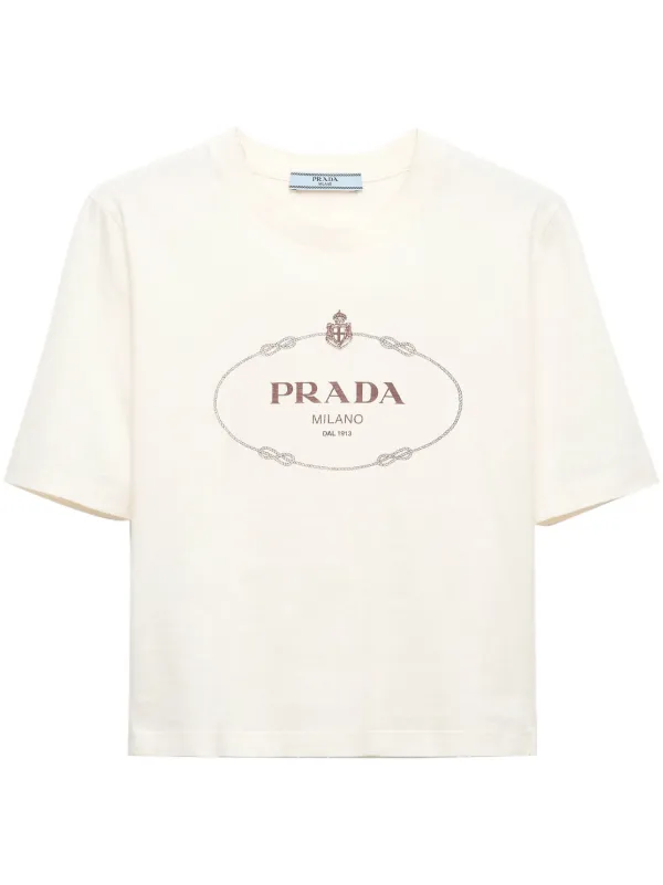 正規品PRADA ホワイト クロップドTシャツ