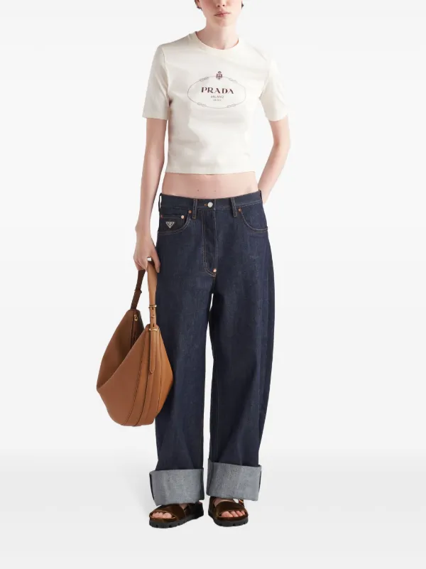 Prada クロップド Tシャツ | ニュートラル | FARFETCH JP
