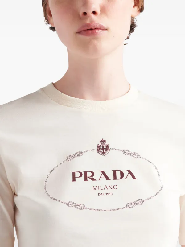 Prada クロップド Tシャツ | ニュートラル | FARFETCH JP