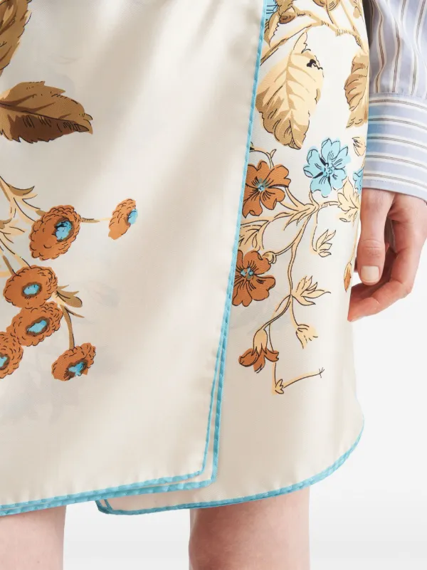 Prada floral-print Silk Skirt | Neutrals | FARFETCH