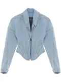 Mugler corset-style denim jacket - Blue