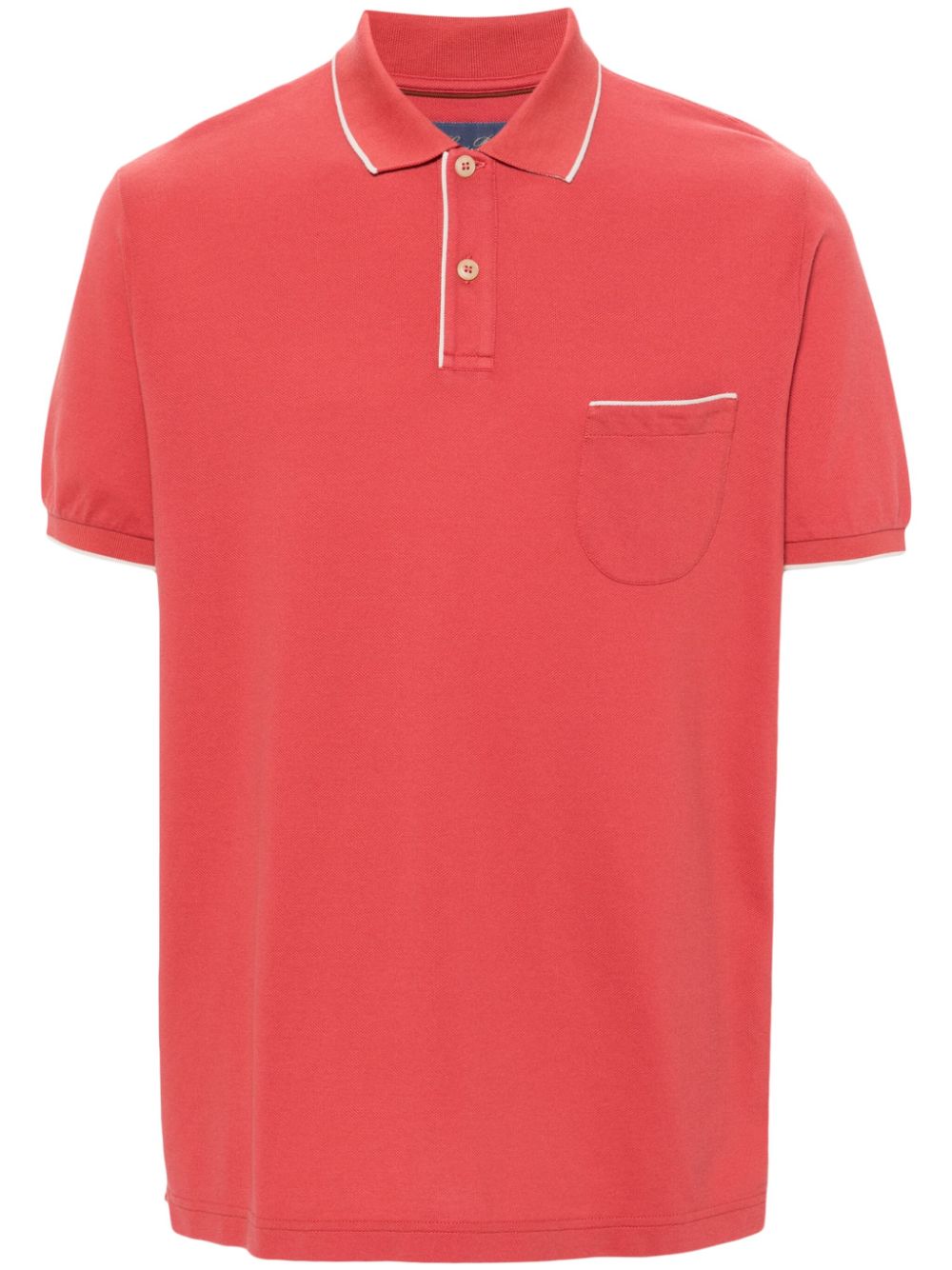 Loro Piana Striped-edge Piqué Polo Shirt In Red