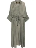Ziggy Chen belted wrap long coat - Grey