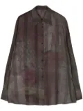 Ziggy Chen striped asymmetric design shirt - Grey