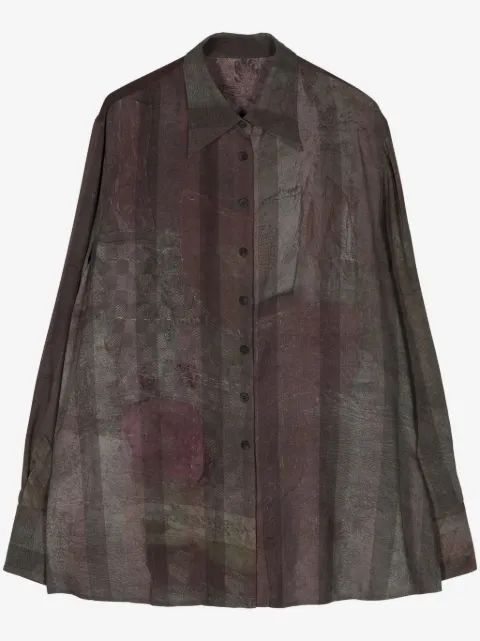 Ziggy Chen camisa asimétrica con motivo de rayas