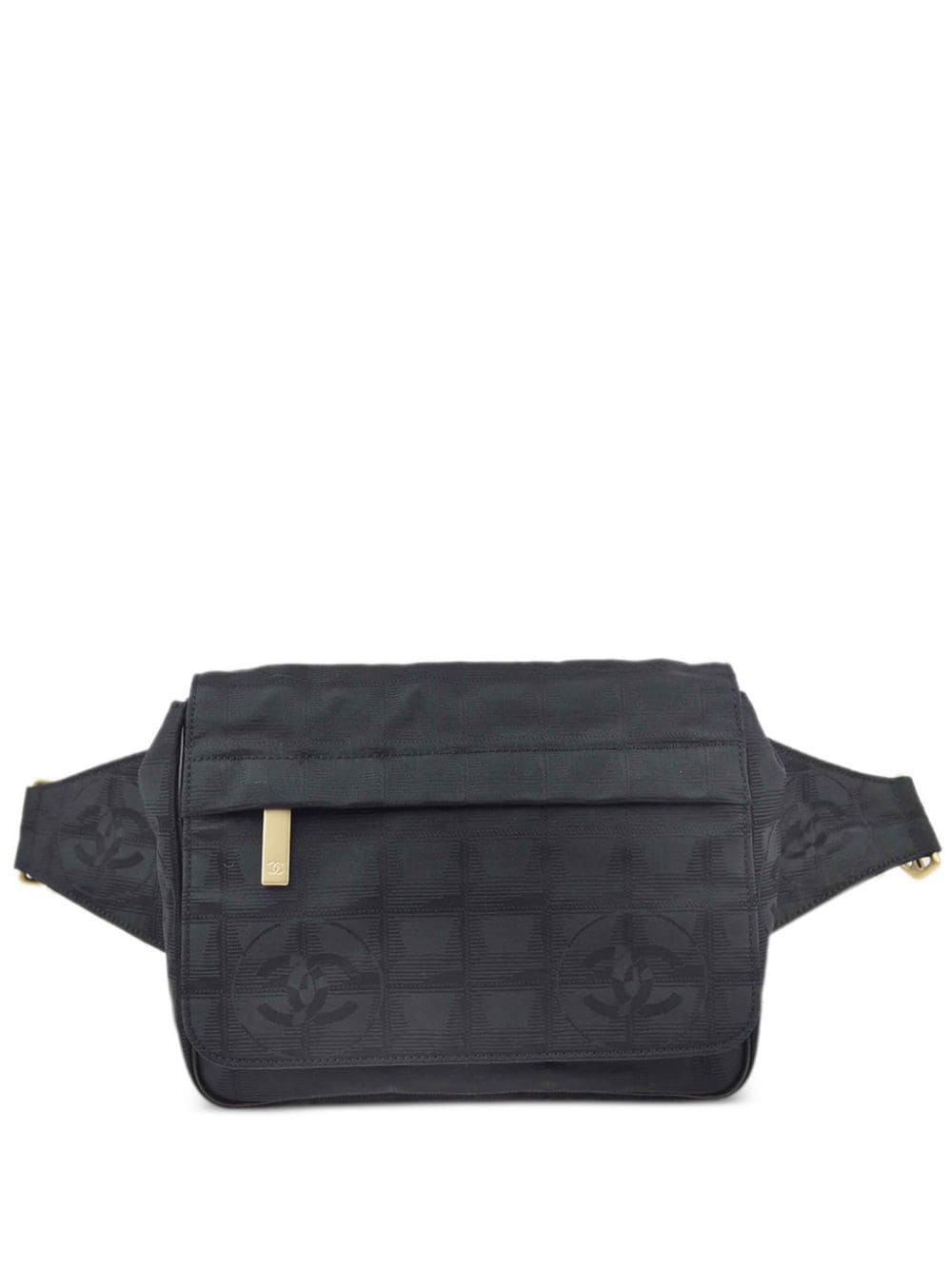 Pre-owned Chanel 2005 Travel Line Belt Bag In Black