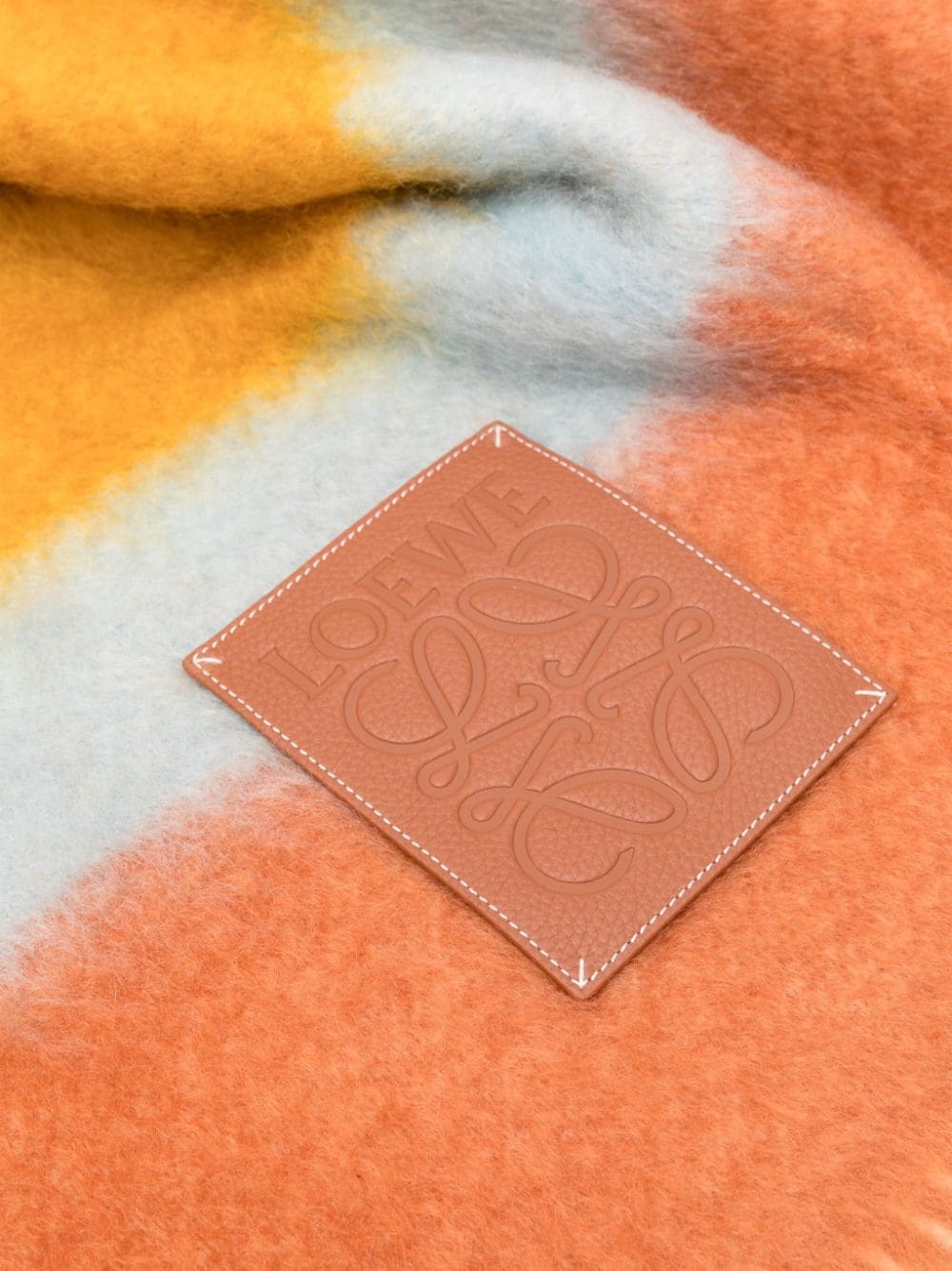 Shop Loewe Mohair-blend Blanket (185cm X 130cm) In Orange