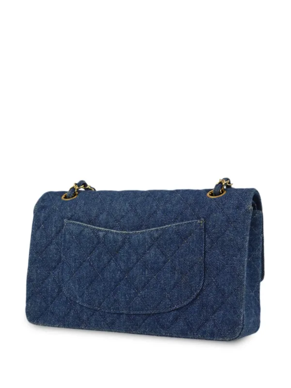 CHANEL Pre-Owned 1998 ダブルフラップ ショルダーバッグ M | ブルー