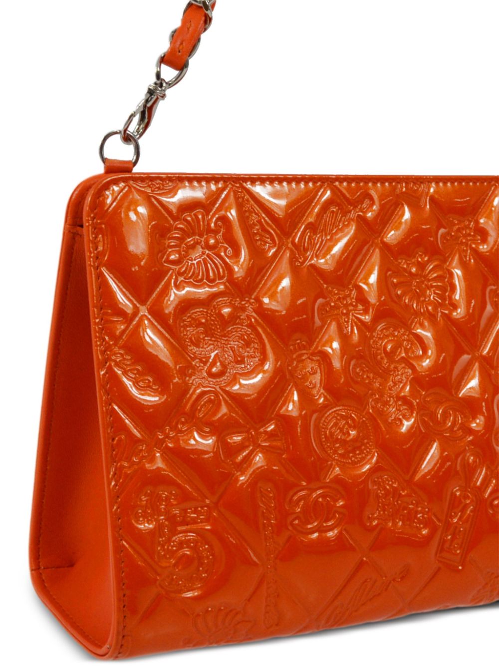 Pre-owned Chanel 2009 Icons Diamond-quilted Shoulder Bag In Orange