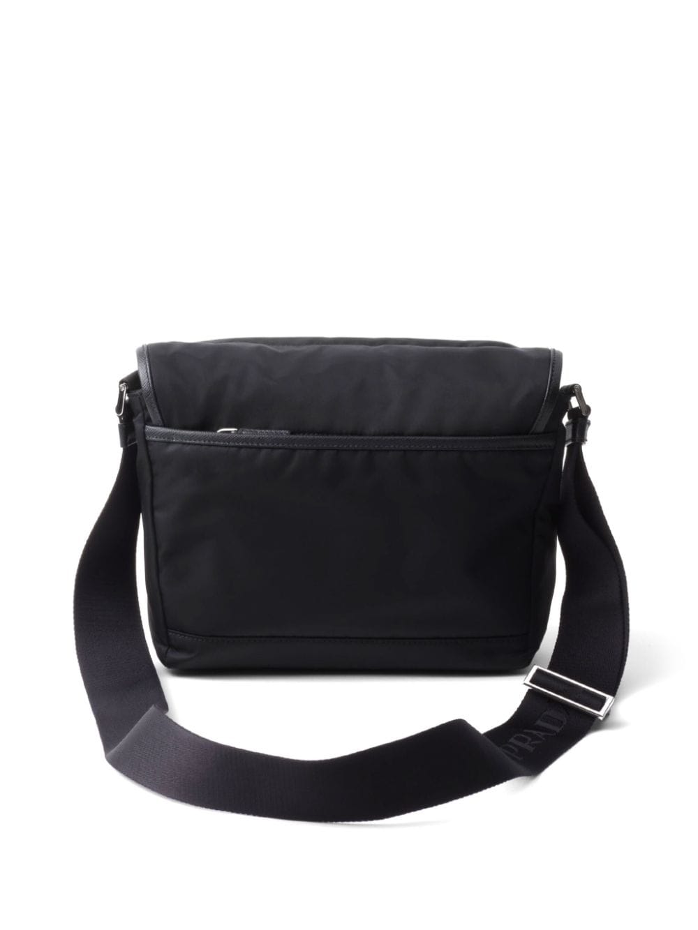 Shop Prada Logo-patch Shoulder Bag In Black