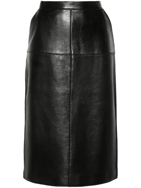P.A.R.O.S.H. jupe Maciock en cuir à coupe mi-longue