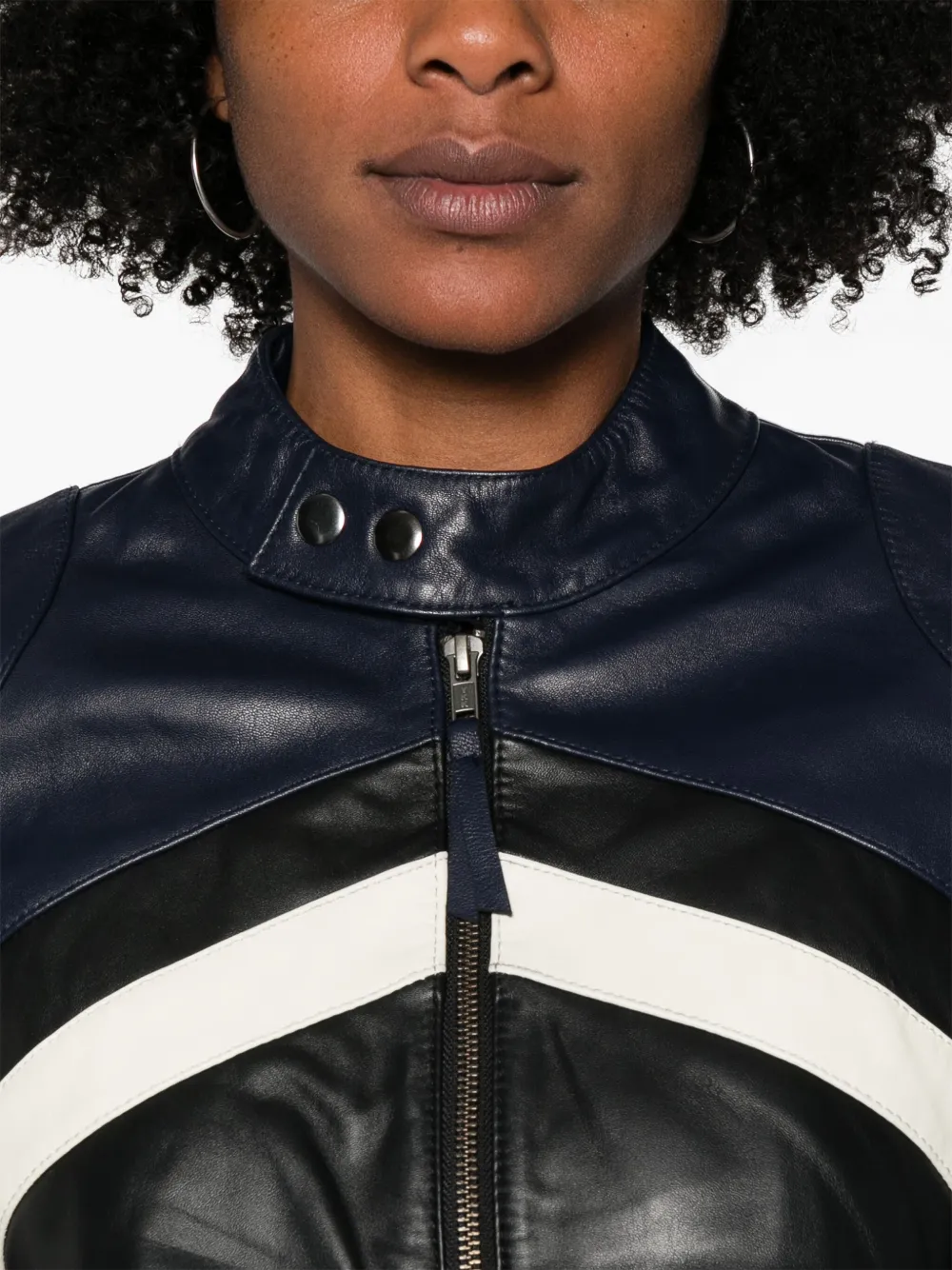 Shop P.a.r.o.s.h Zip-up Leather Biker Jacket In Black