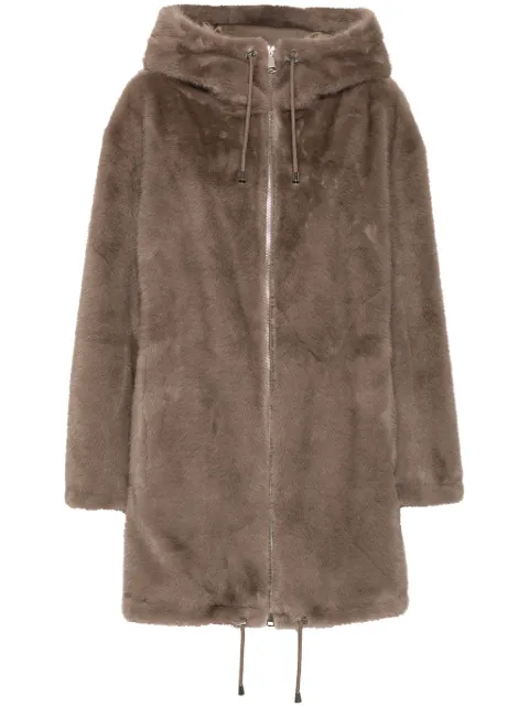 P.A.R.O.S.H. Kapuzenmantel aus Faux Fur