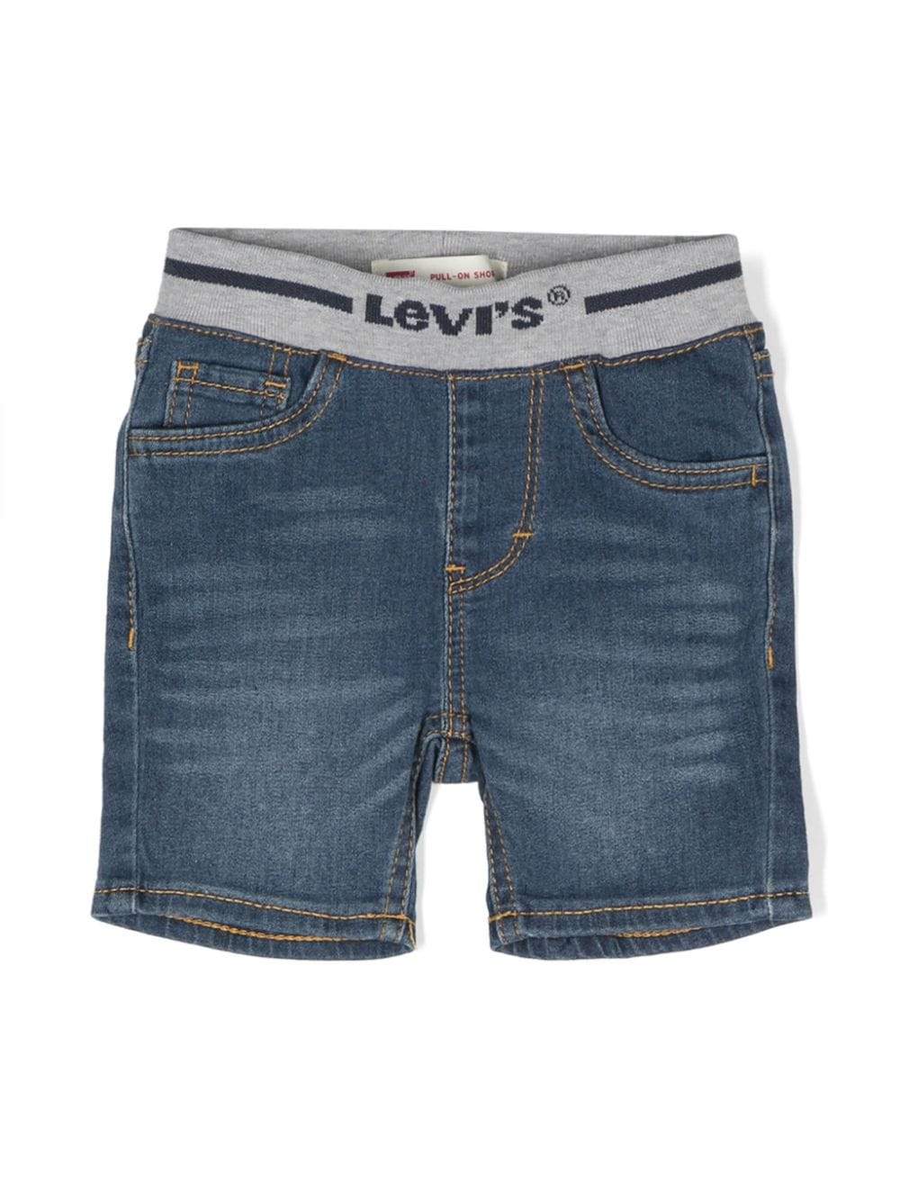 Levi's Babies' Logo-waistband Denim Shorts In Blue