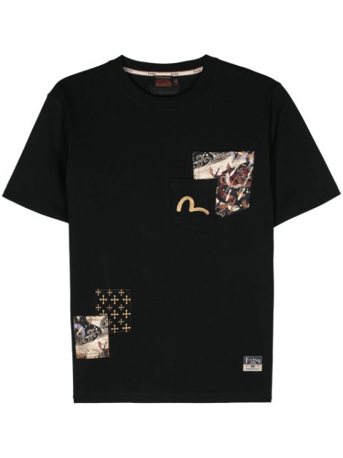 EVISU seagull-embroidered cotton T-shirt