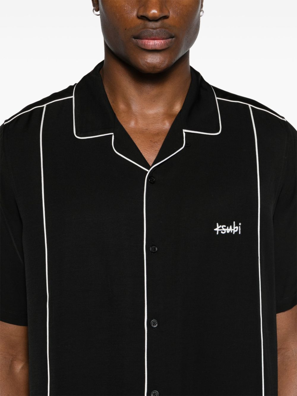 Shop Ksubi Downtown Resort Button-up Shirt In Black