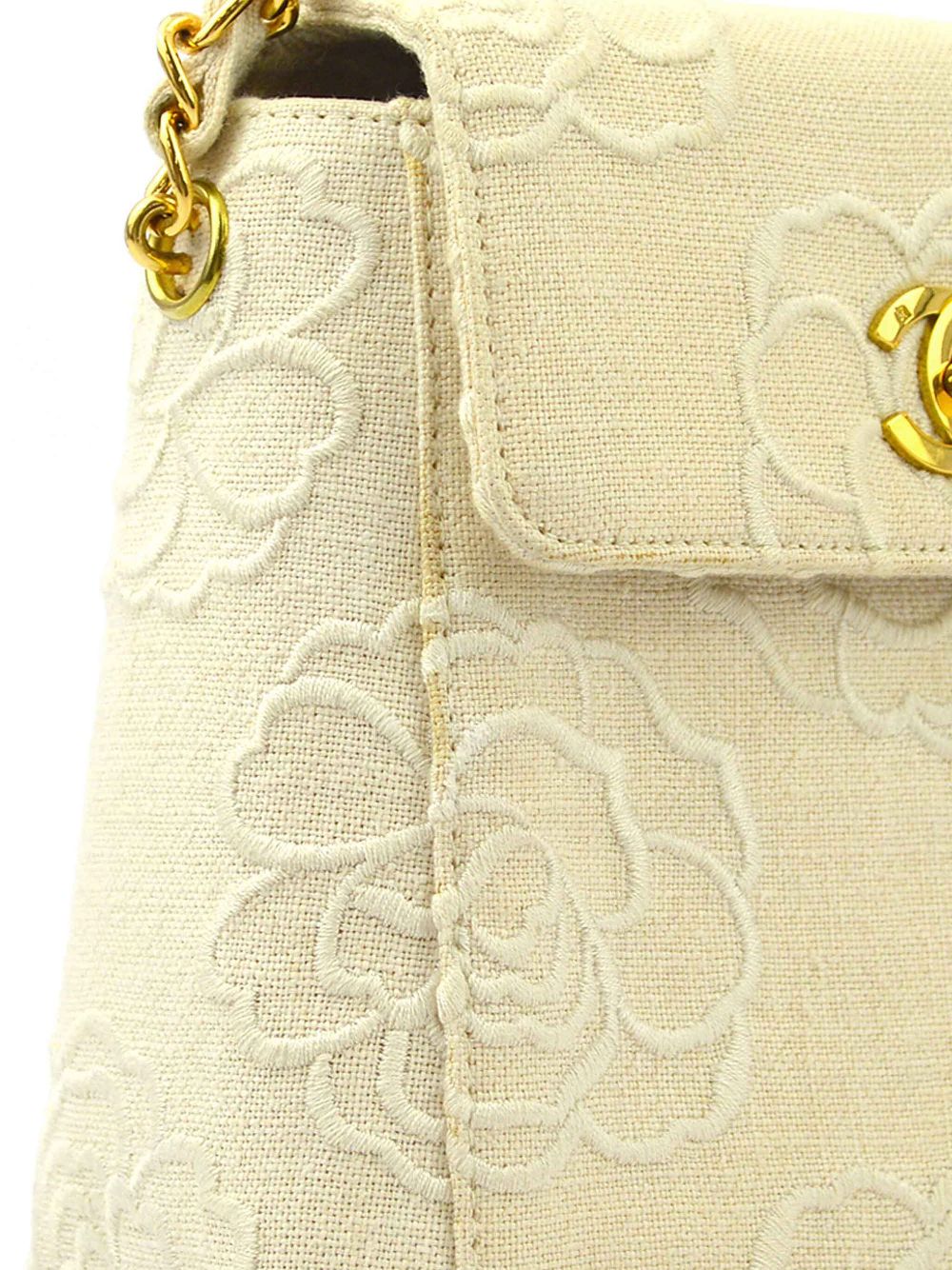 Affordable HOT SALE CHANEL 1998 Camellia embroidered shoulder bag Women